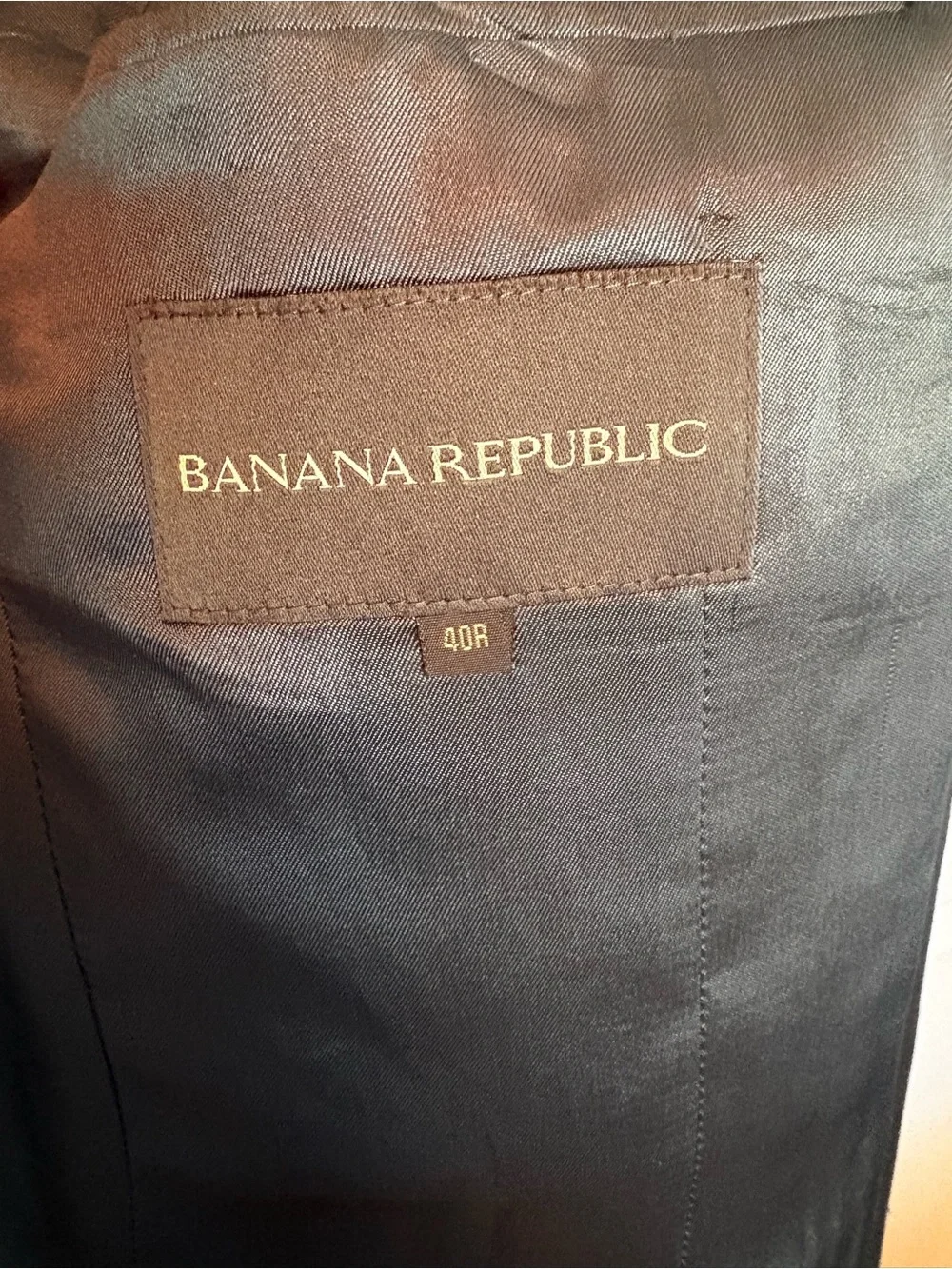 Banana Republic Men's Black Three-Button Notch Lapel Suit Jacket